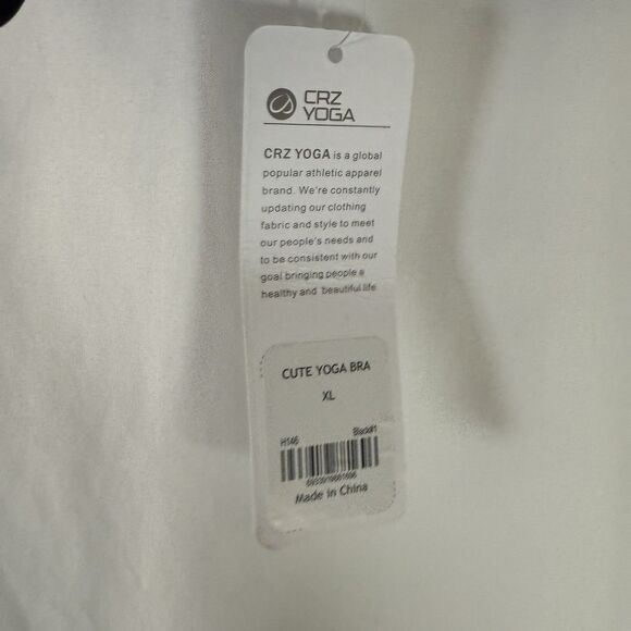 New Crz Yoga Sports Bra Women's XL Black Cross Strappy Pullover Padded - Picture 2 of 7